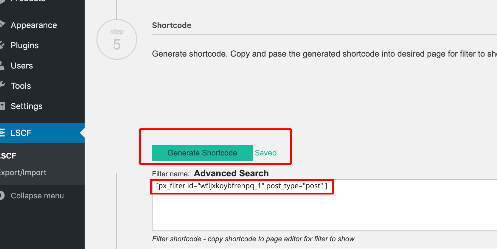 create the search shortcode and add to WordPress pages